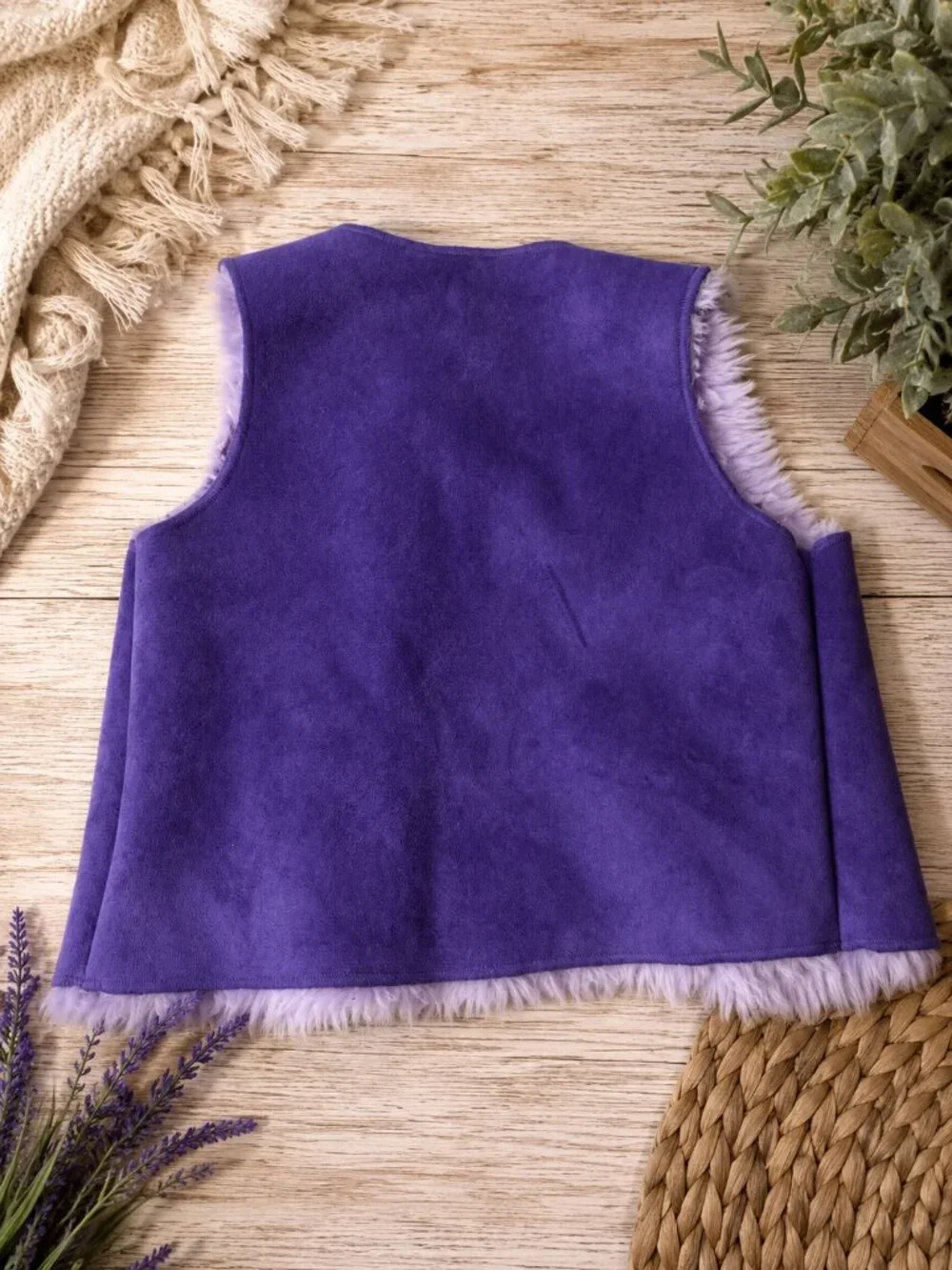 💜 The Children’s Place Purple Faux-Fur Vest